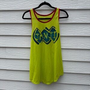 Janji men’s Neon Yellow workout singlet with Red Trim size XL